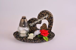 Velké srdce v podstavci s kahancom 28x17,5x18cm