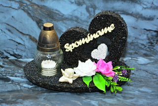 Velké srdce v podstavci s kahancom 28x17,5x18cm