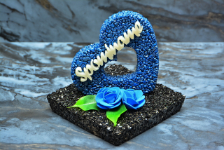 Malé srdiečko v podstavci 12 x 12 x 12 cm