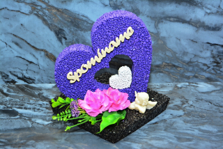 Velké srdce v podstavci 16,5x16,5x18cm