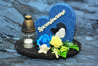 Veľké srdce v podstavci s kahancom 28x17,5x18cm