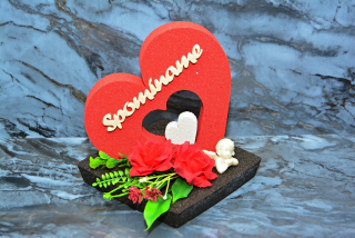 Velké srdce v podstavci 16,5x16,5x18cm