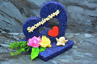 Velké srdce v podstavci 16,5x16,5x18cm